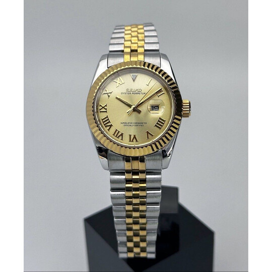 Custom Seiko Mod • 2-tone Gold Roman DateJust • 31mm